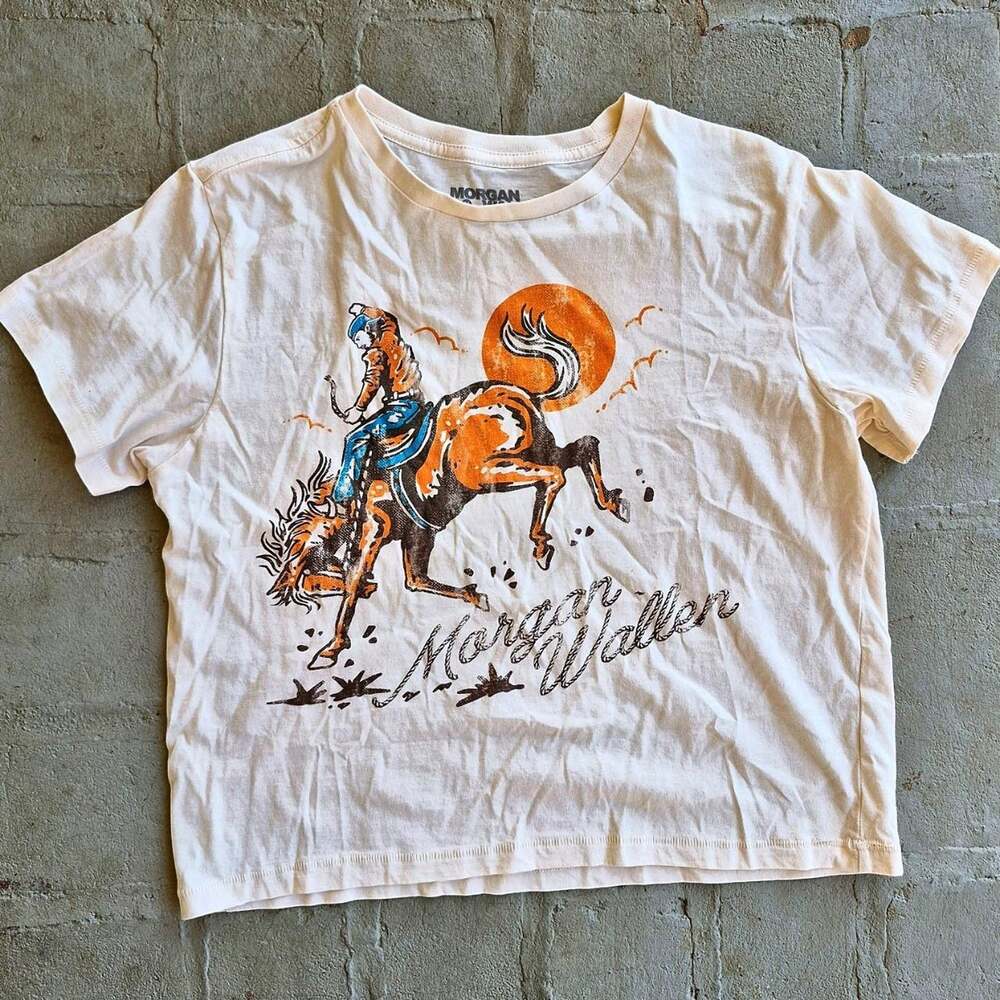 Morgan wallen official cowboy bronco cropped tee